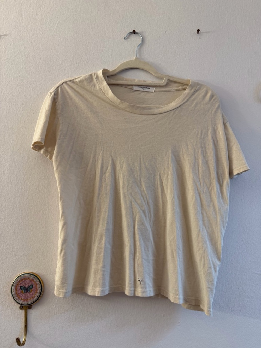 perfectwhitetee Classic Crewneck Tee - Cream